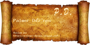 Palmer Dénes névjegykártya